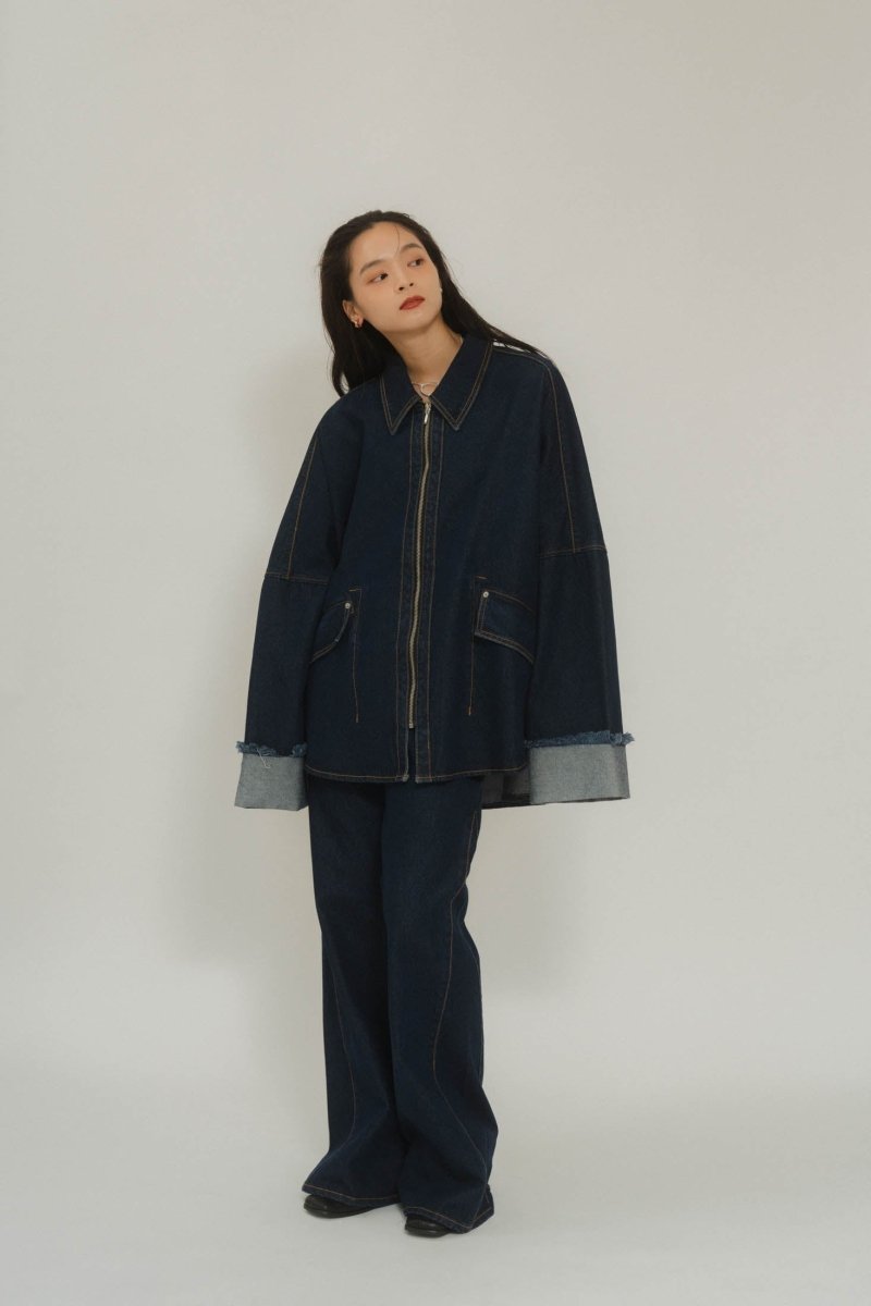 denim over shirt jacket(unisex)/indigo - KNUTH MARF