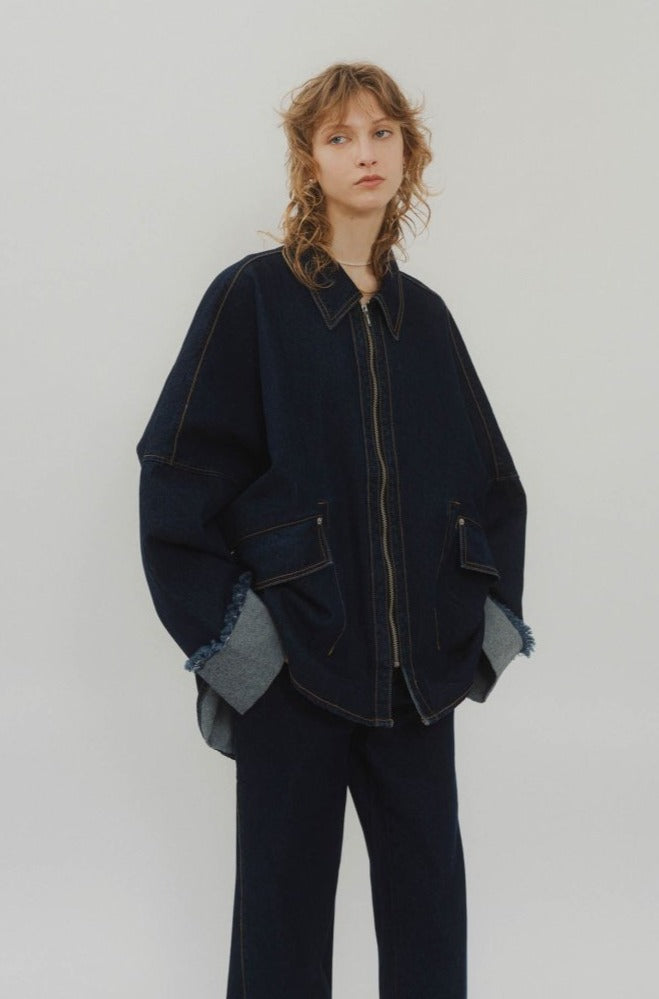 denim over shirt jacket(unisex)/indigo - KNUTH MARF