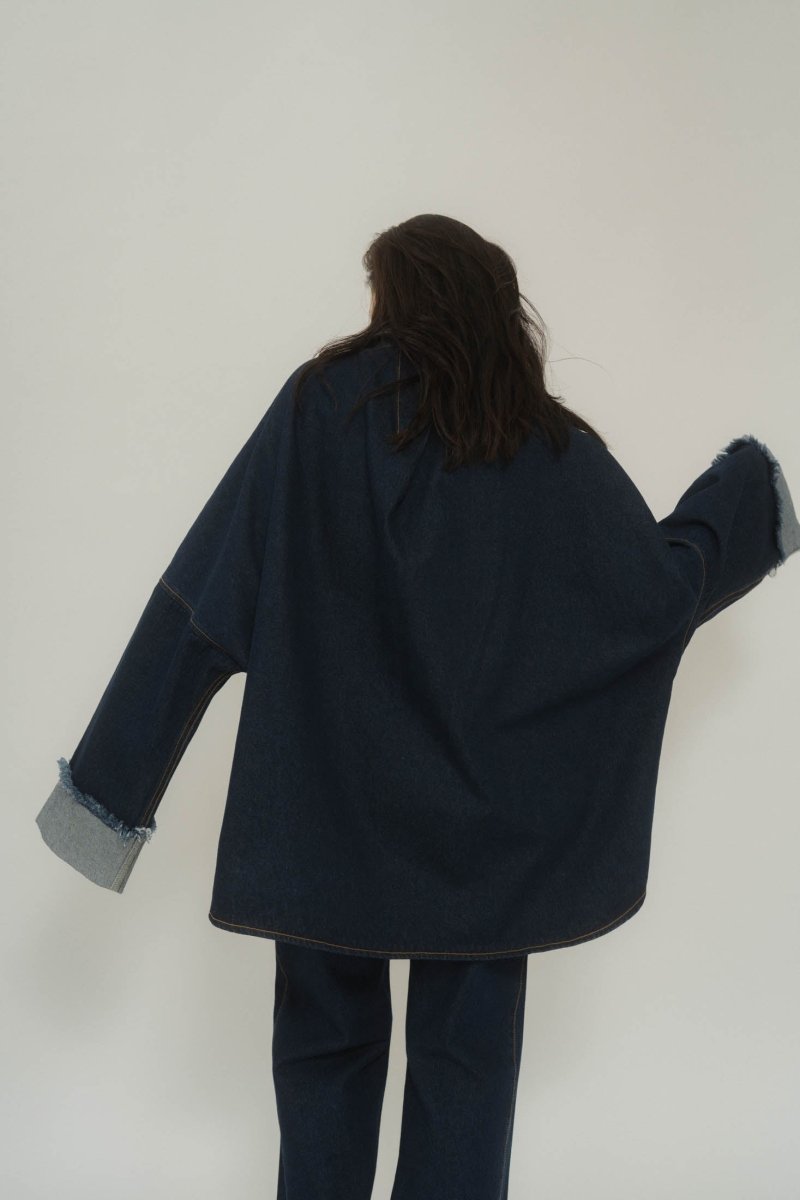 denim over shirt jacket(unisex)/indigo - KNUTH MARF