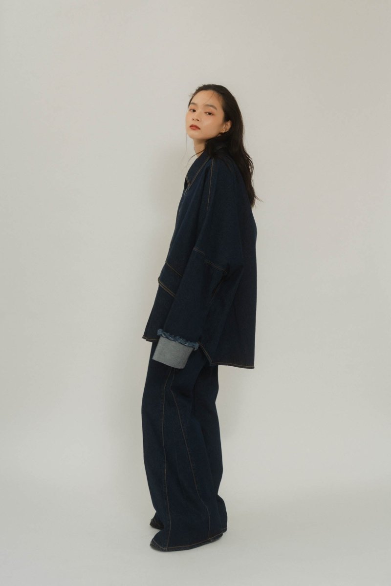 denim over shirt jacket(unisex)/indigo - KNUTH MARF