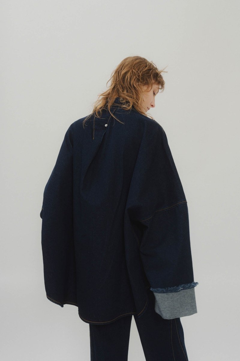 denim over shirt jacket(unisex)/indigo - KNUTH MARF