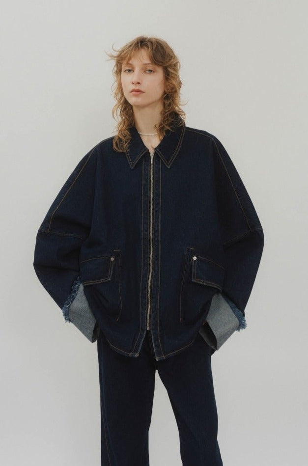 denim over shirt jacket(unisex)/indigo - KNUTH MARF