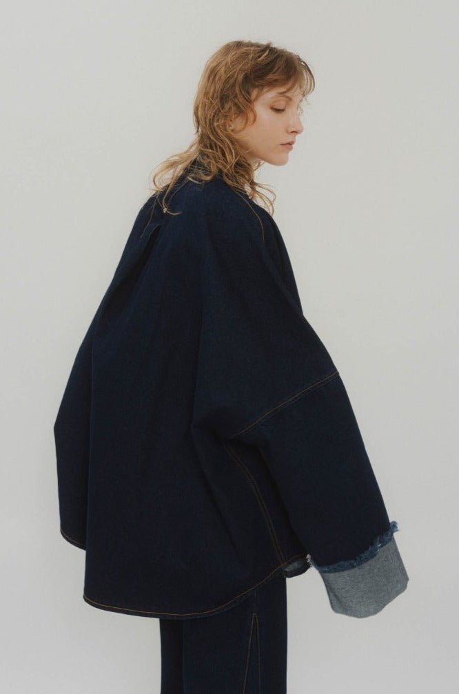 denim over shirt jacket(unisex)/indigo - KNUTH MARF