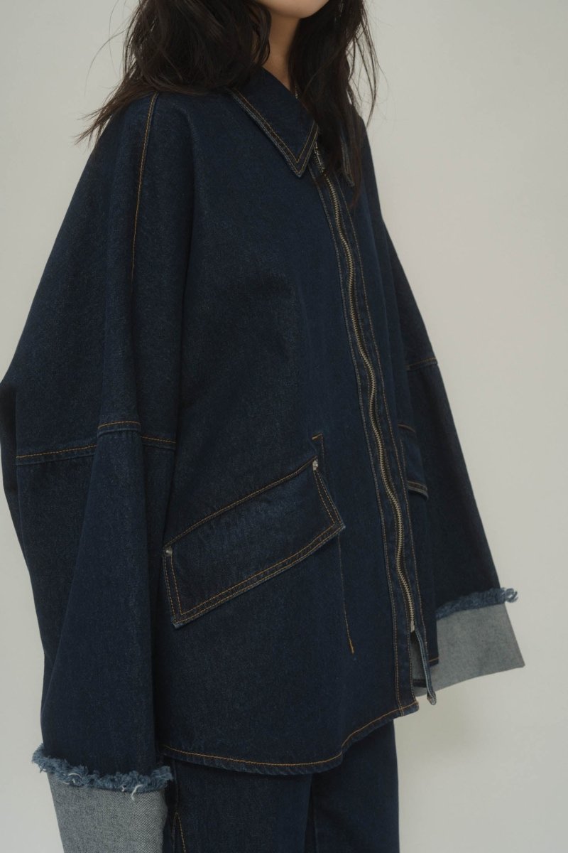 denim over shirt jacket(unisex)/indigo - KNUTH MARF