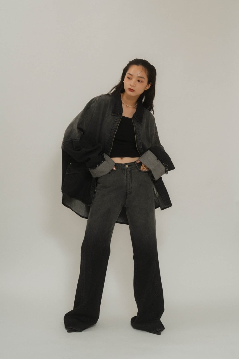 denim over shirt jacket(unisex)/vintageblack - KNUTH MARF