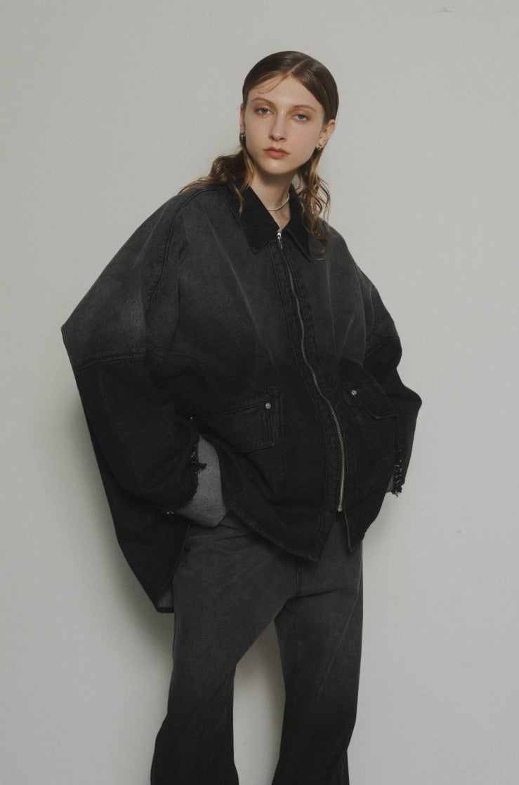 denim over shirt jacket(unisex)/vintageblack - KNUTH MARF