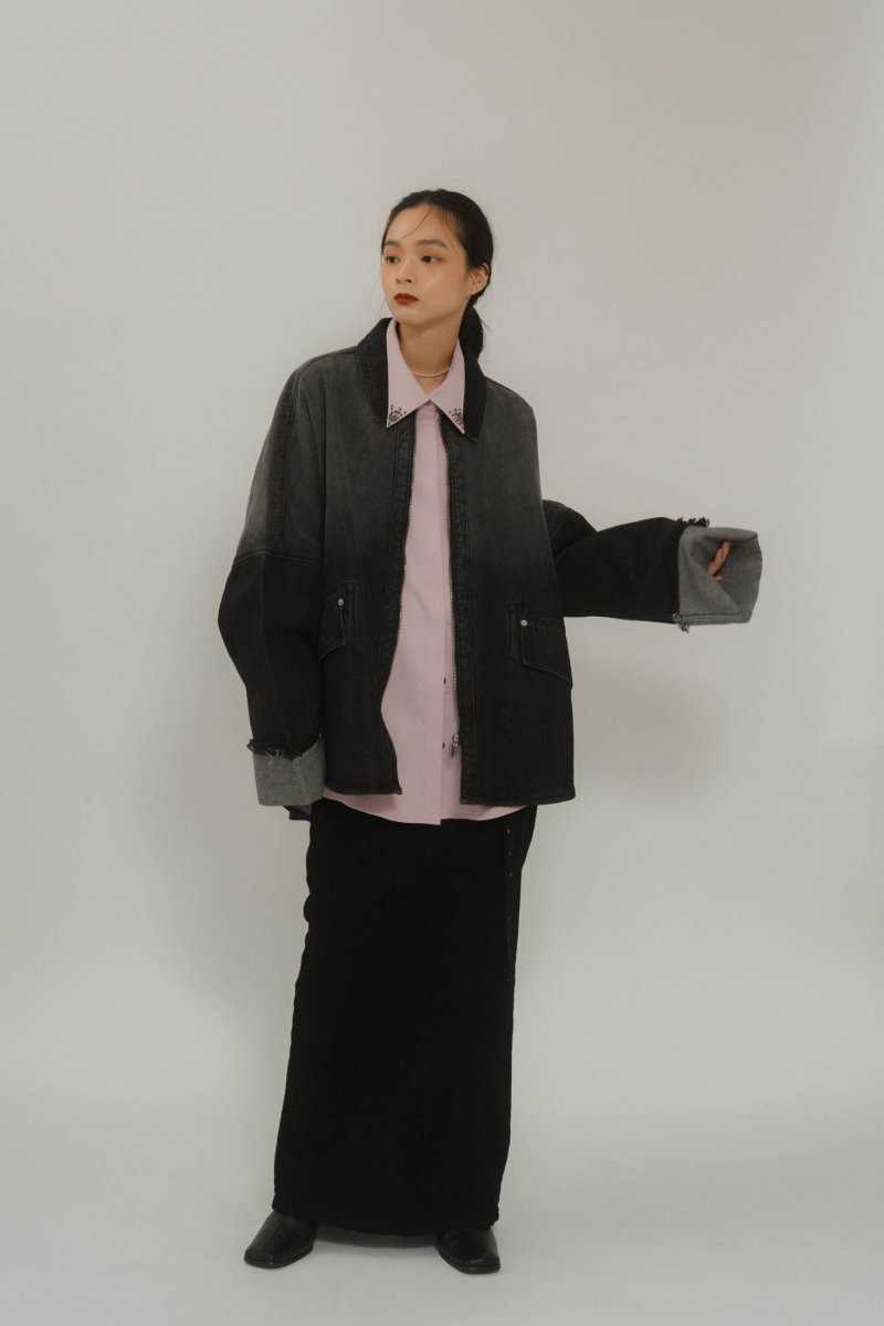 denim over shirt jacket(unisex)/vintageblack - KNUTH MARF
