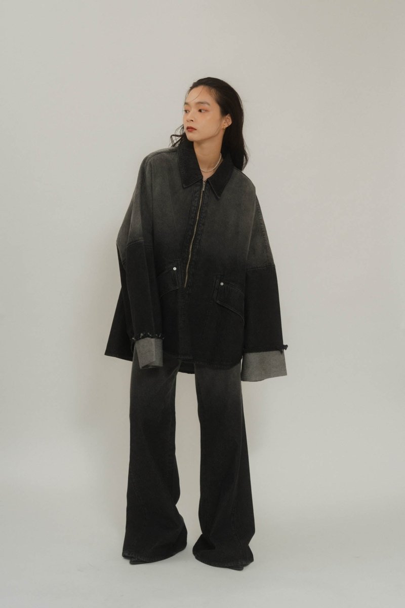 denim over shirt jacket(unisex)/vintageblack - KNUTH MARF