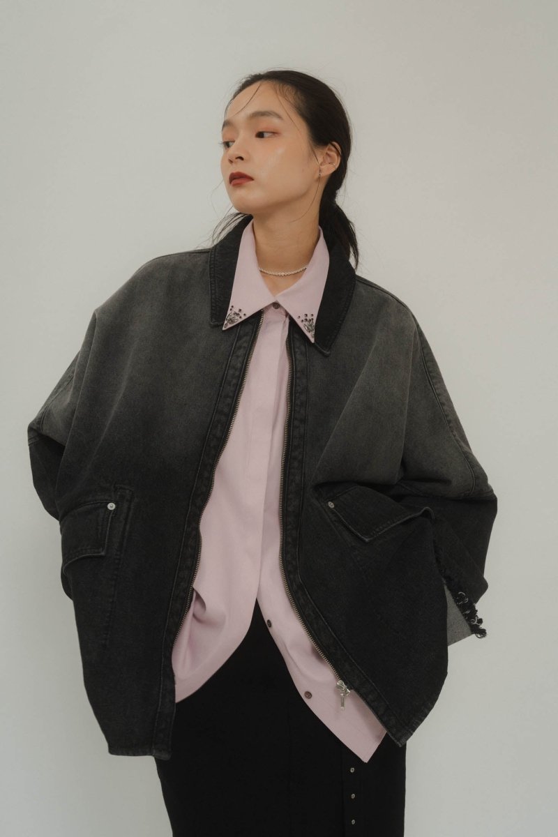 denim over shirt jacket(unisex)/vintageblack - KNUTH MARF