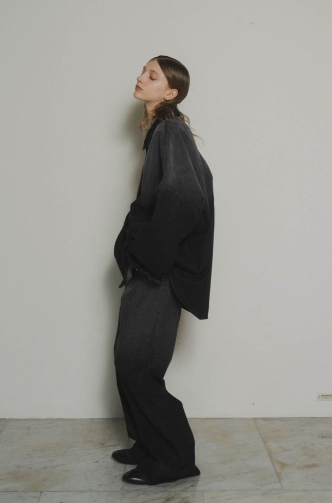 denim over shirt jacket(unisex)/vintageblack - KNUTH MARF