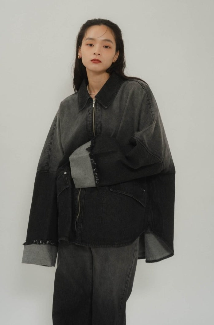 denim over shirt jacket(unisex)/vintageblack - KNUTH MARF
