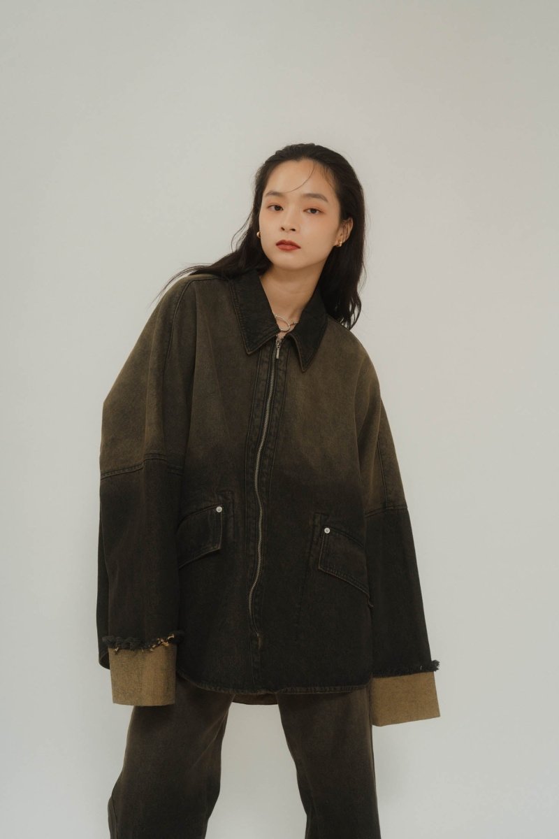 denim over shirt jacket(unisex)/vintageyellow - KNUTH MARF