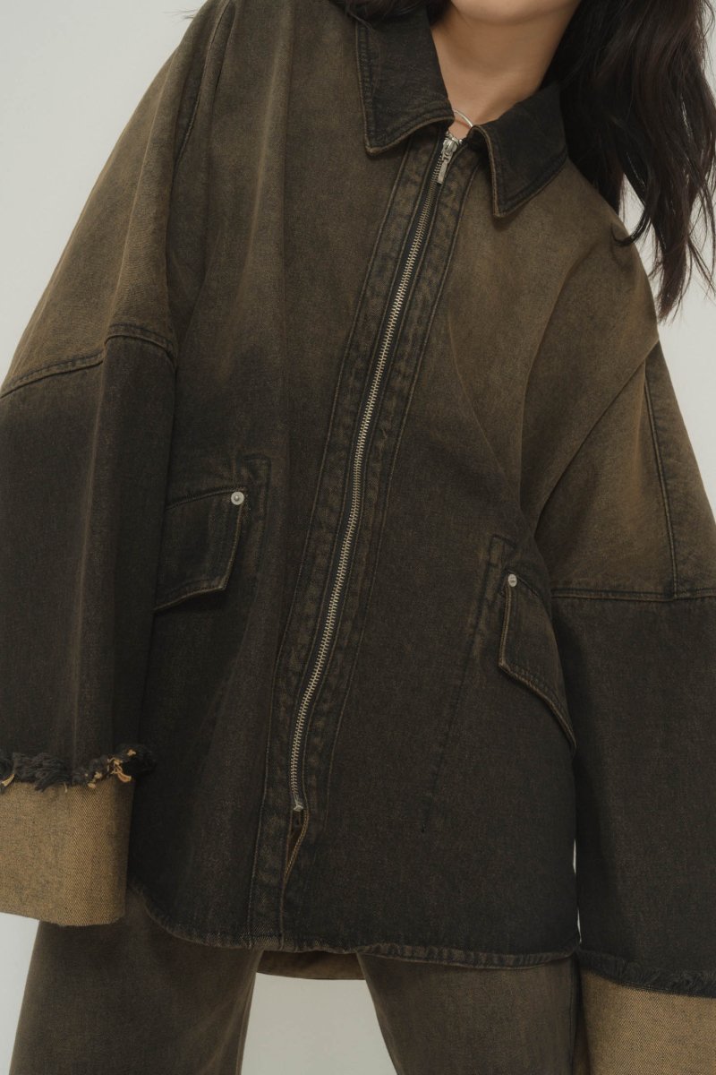 denim over shirt jacket(unisex)/vintageyellow - KNUTH MARF