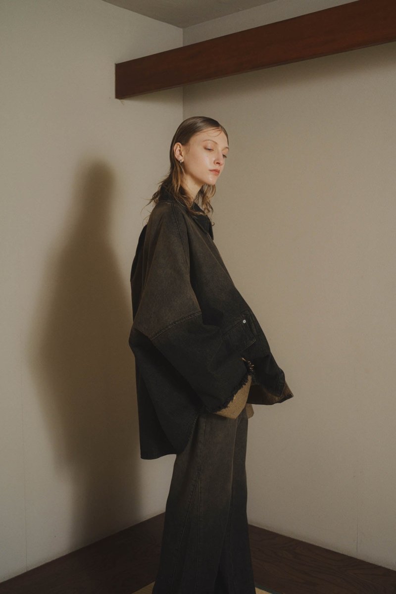 denim over shirt jacket(unisex)/vintageyellow - KNUTH MARF