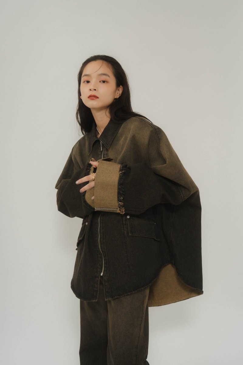 denim over shirt jacket(unisex)/vintageyellow - KNUTH MARF