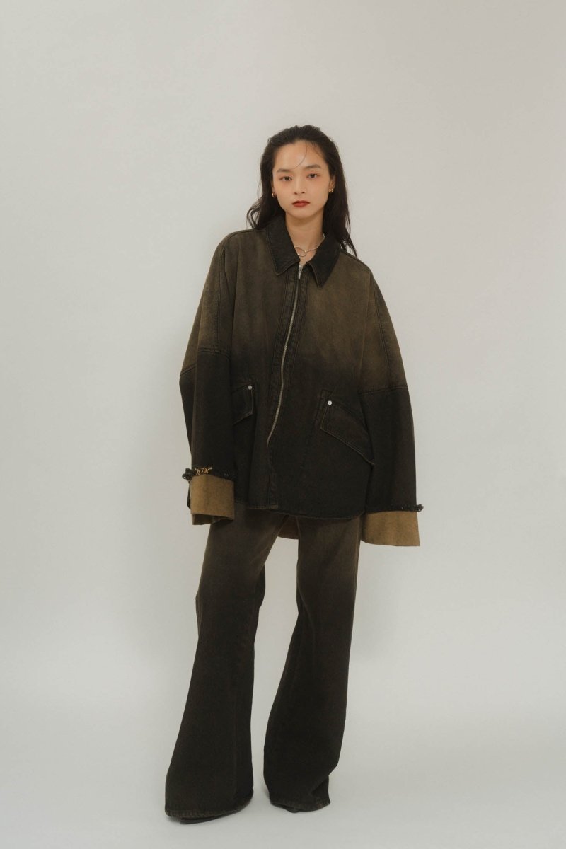 denim over shirt jacket(unisex)/vintageyellow - KNUTH MARF