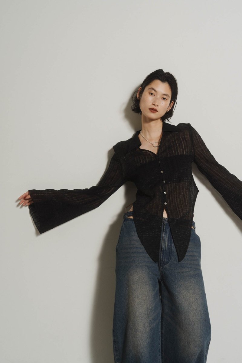 design sheer shirt/2color - KNUTH MARF