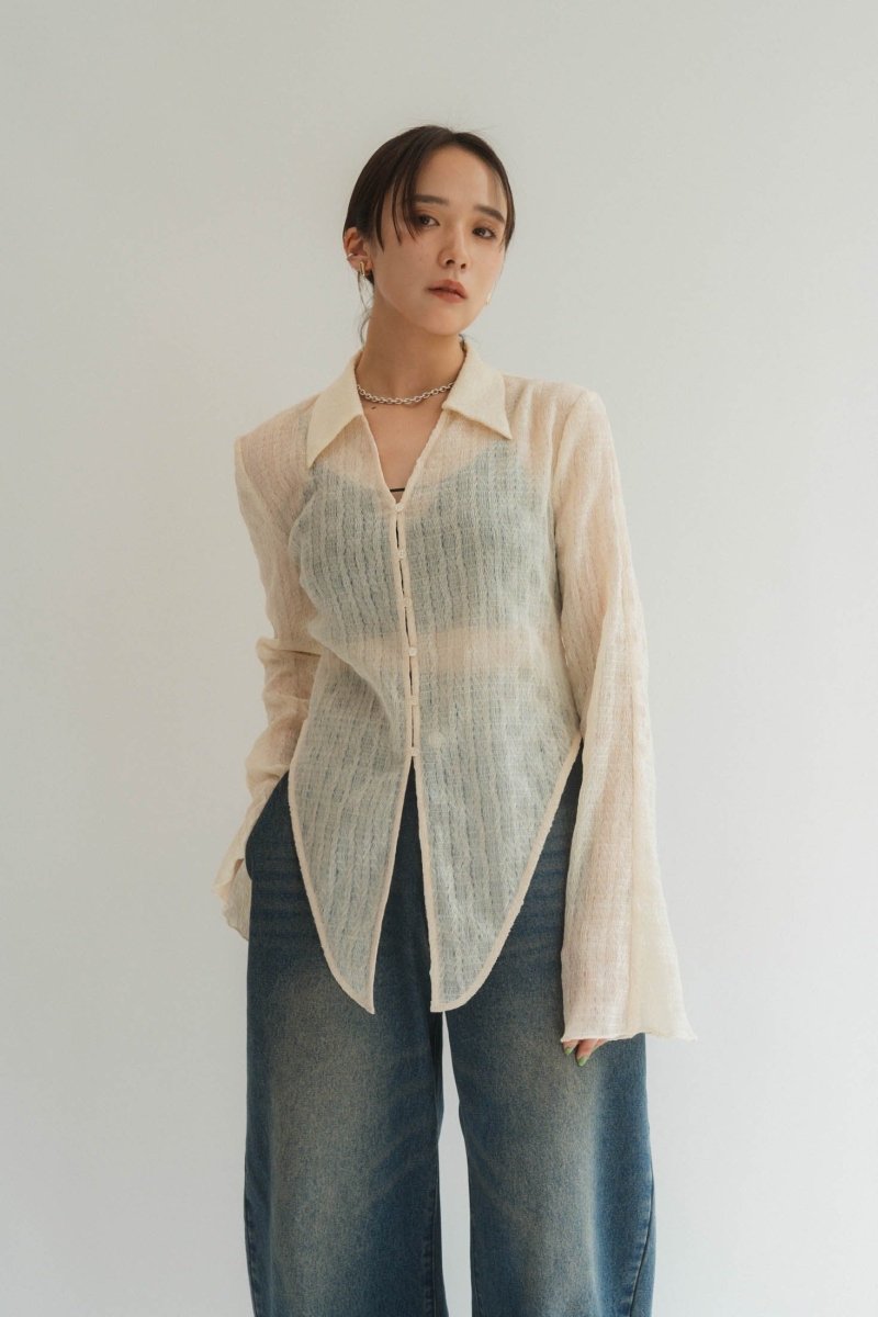 design sheer shirt/2color - KNUTH MARF