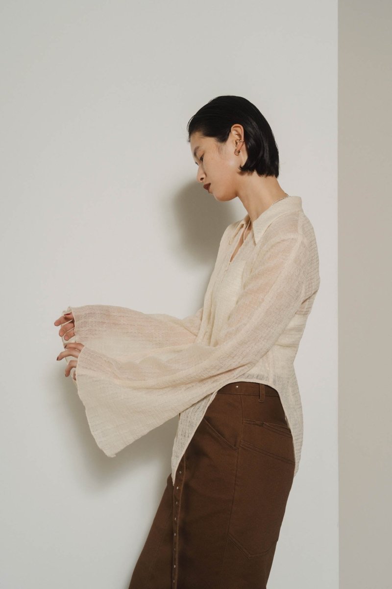 design sheer shirt/2color - KNUTH MARF