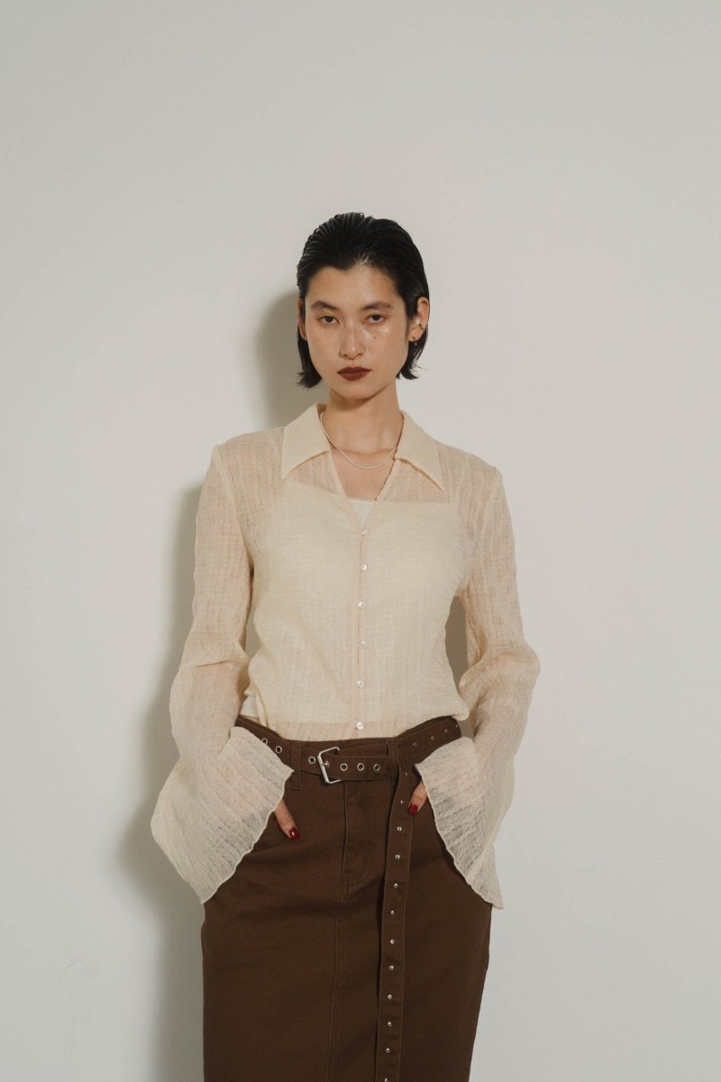 design sheer shirt/2color - KNUTH MARF