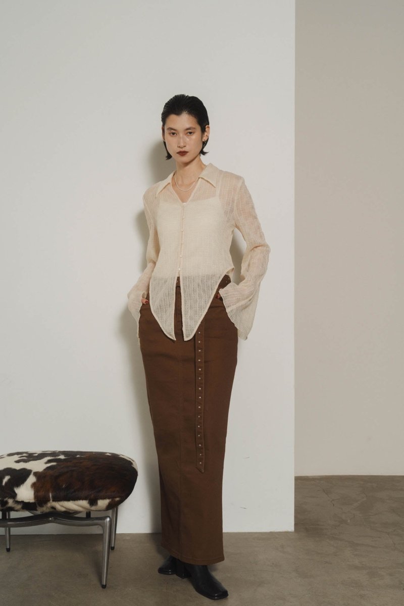 design sheer shirt/2color - KNUTH MARF