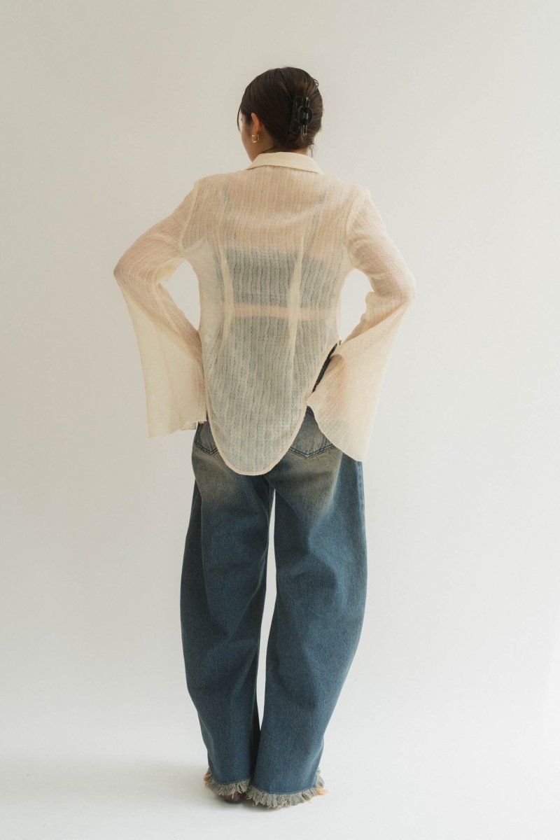 design sheer shirt/2color - KNUTH MARF