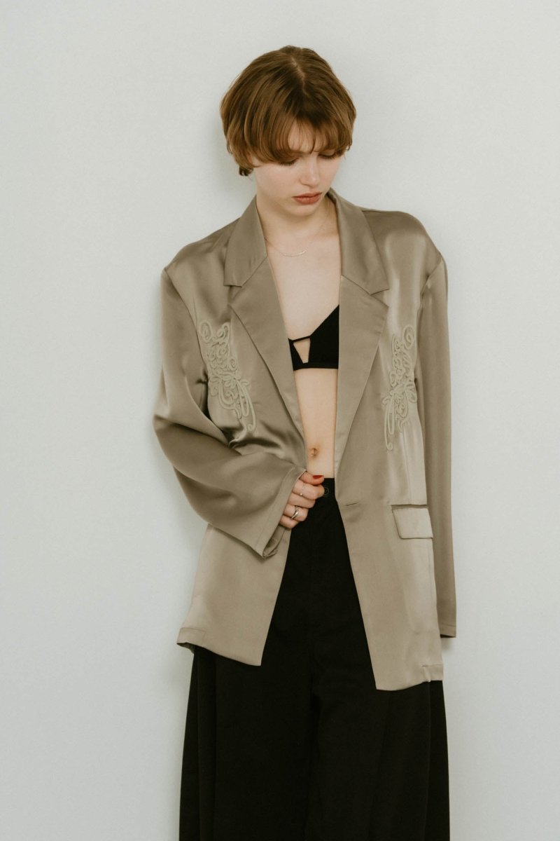 embroidered satin jacket/3color - KNUTH MARF