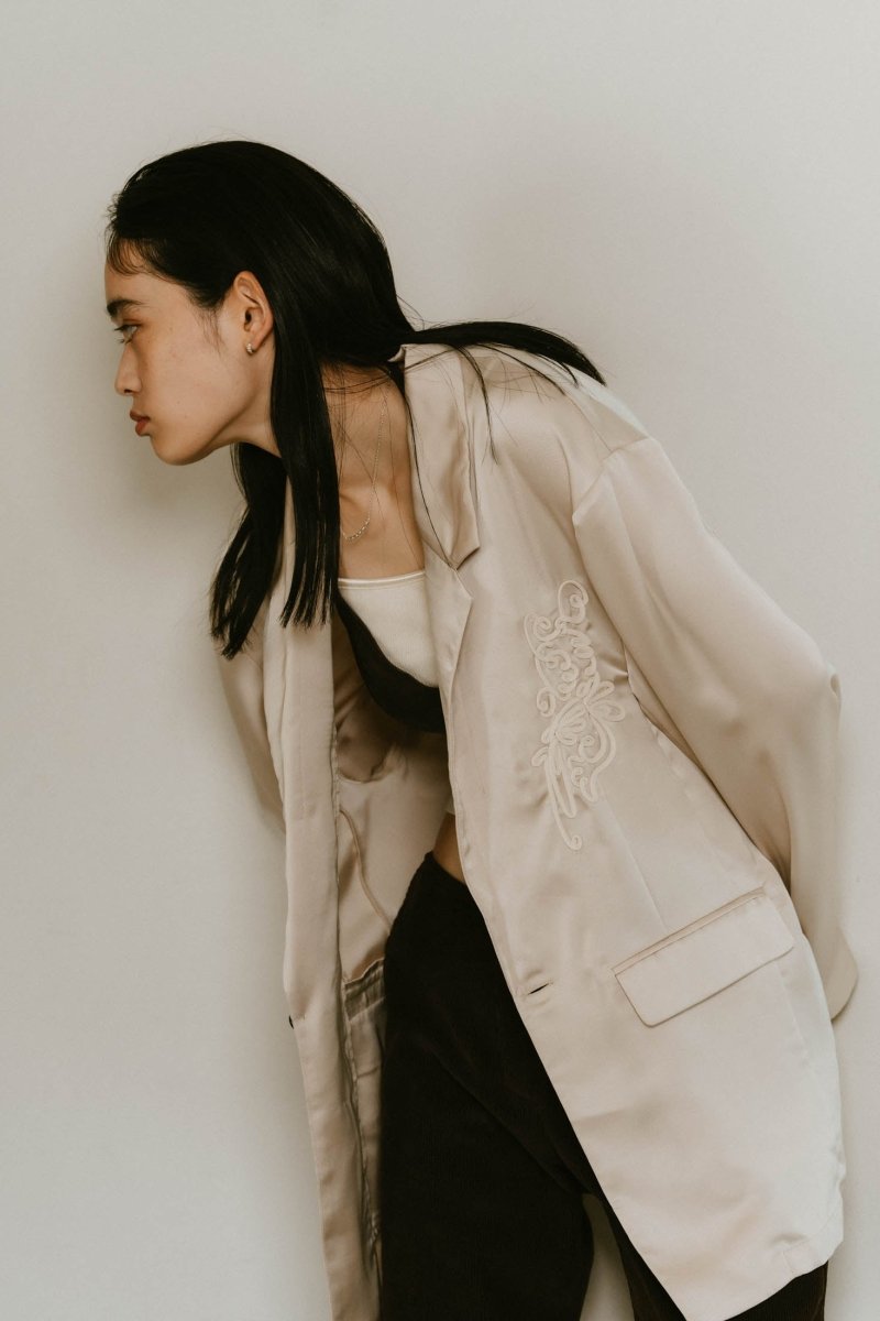 embroidered satin jacket/3color - KNUTH MARF