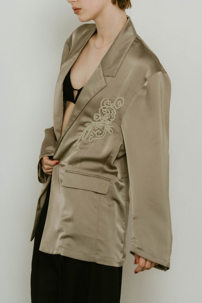 embroidered satin jacket/3color - KNUTH MARF