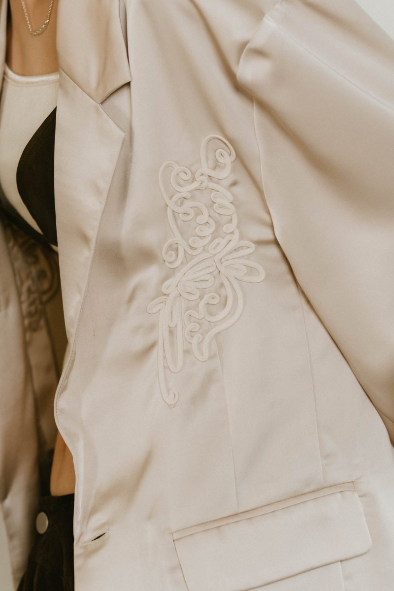 embroidered satin jacket/3color - KNUTH MARF