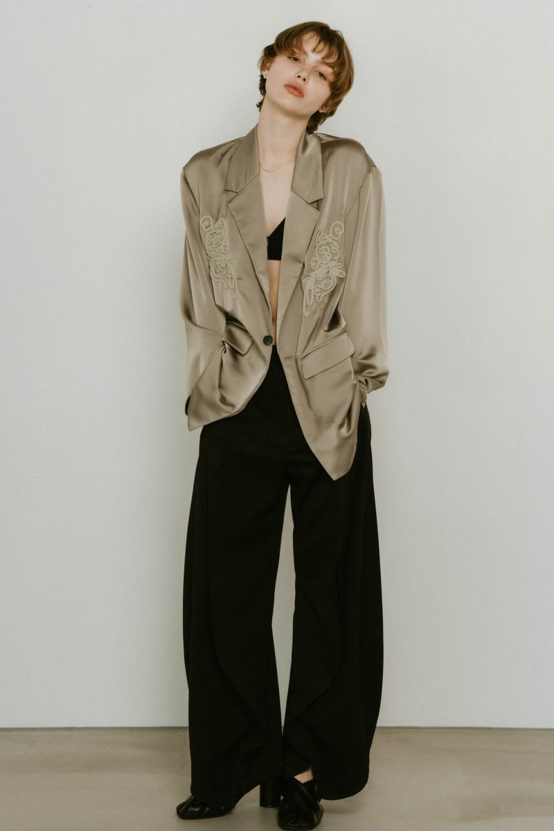 embroidered satin jacket/3color - KNUTH MARF