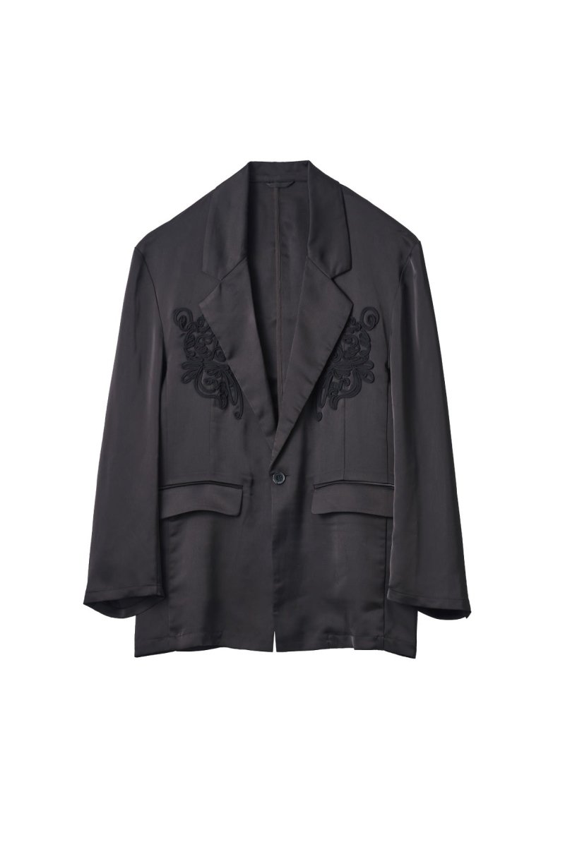 embroidered satin jacket/black - KNUTH MARF
