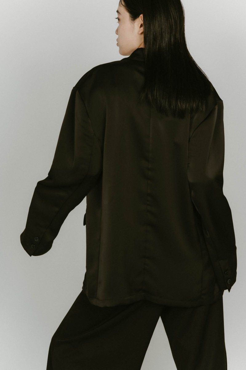 embroidered satin jacket/black - KNUTH MARF