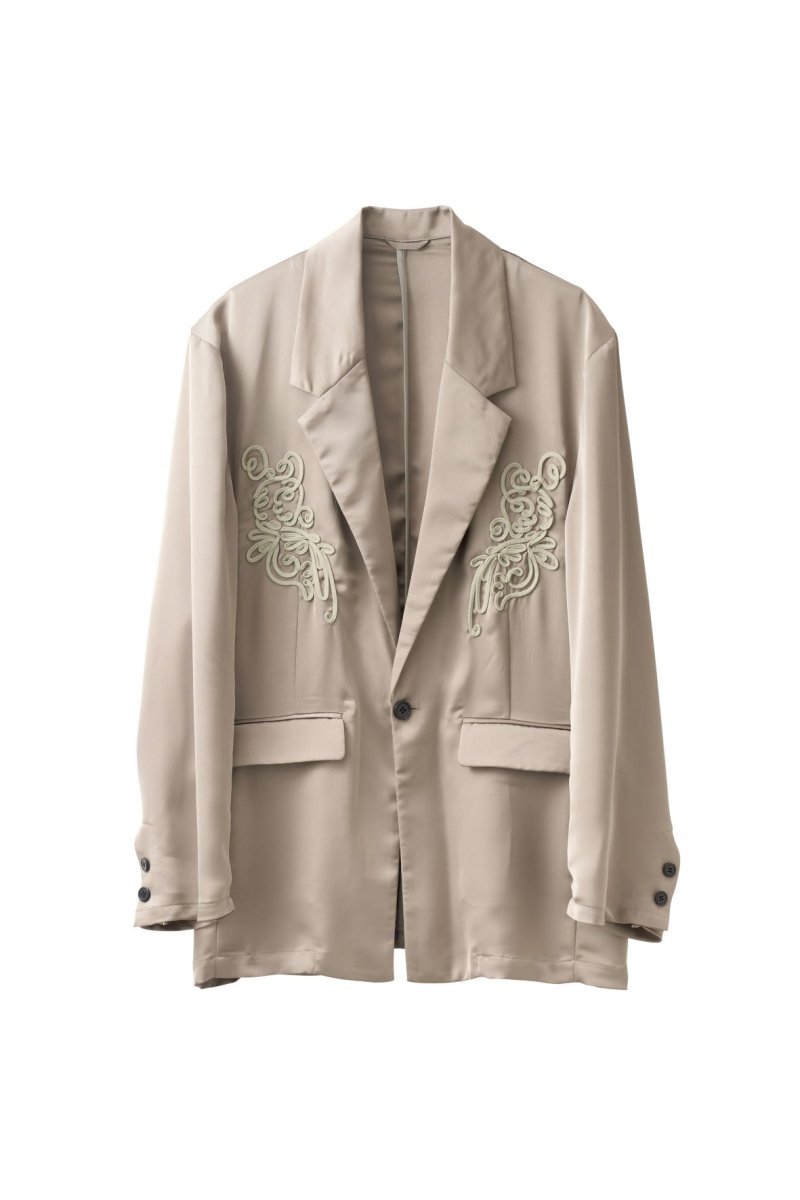 embroidered satin jacket/mossgreen - KNUTH MARF