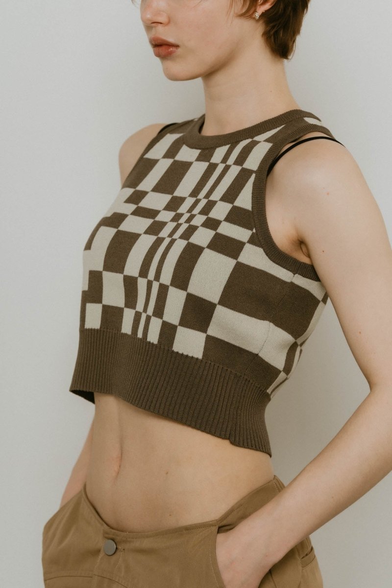 flag marble knit tank3color - KNUTH MARF
