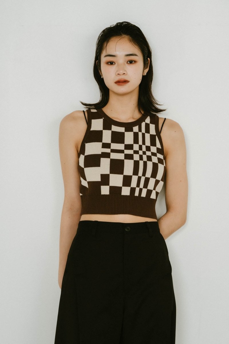 flag marble knit tank3color - KNUTH MARF