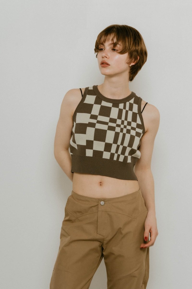 flag marble knit tank3color - KNUTH MARF