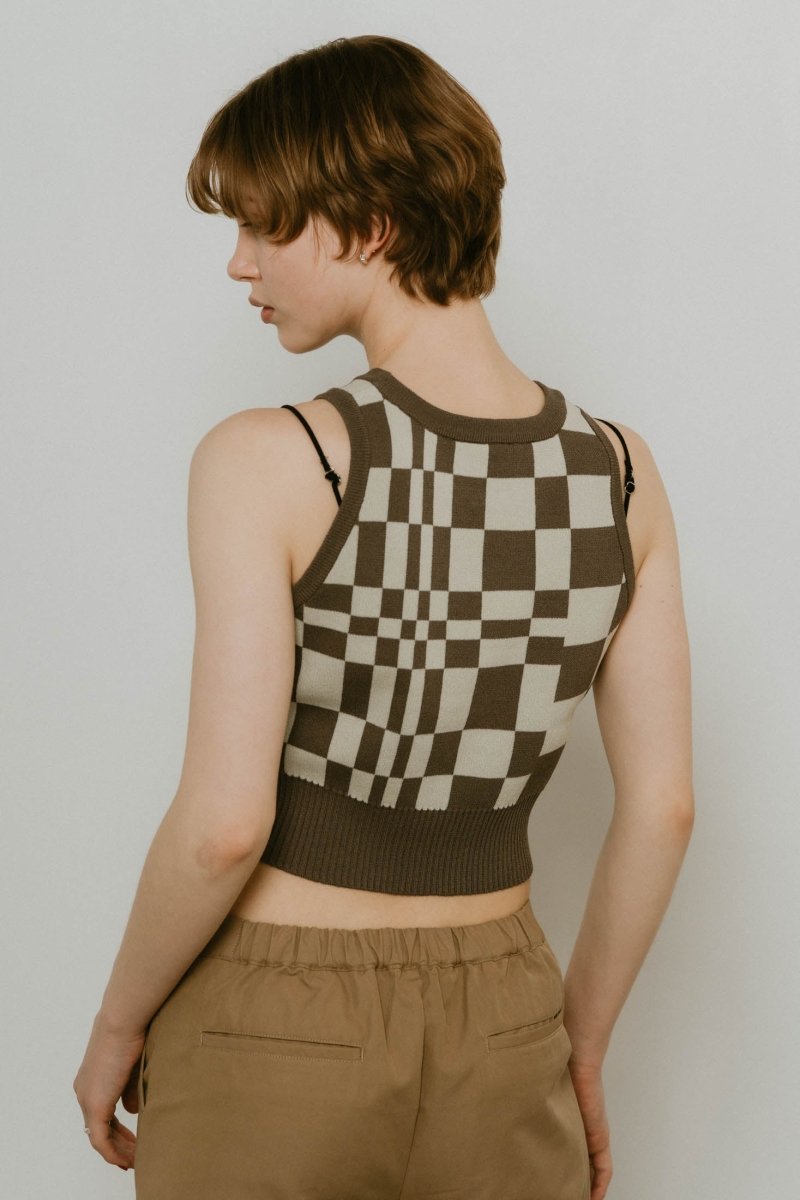 flag marble knit tank3color - KNUTH MARF