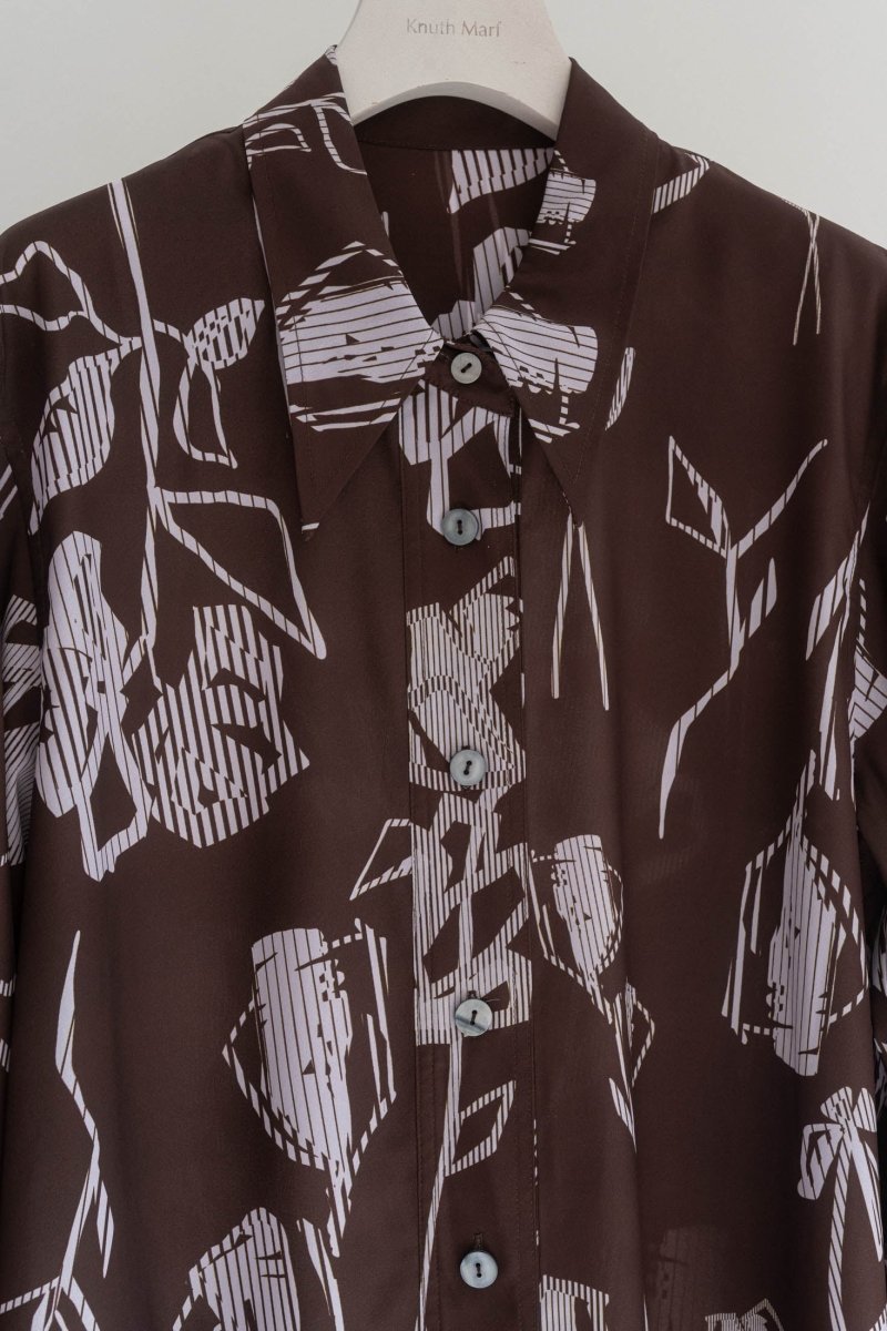 flower print pattern shirt/2color - KNUTH MARF