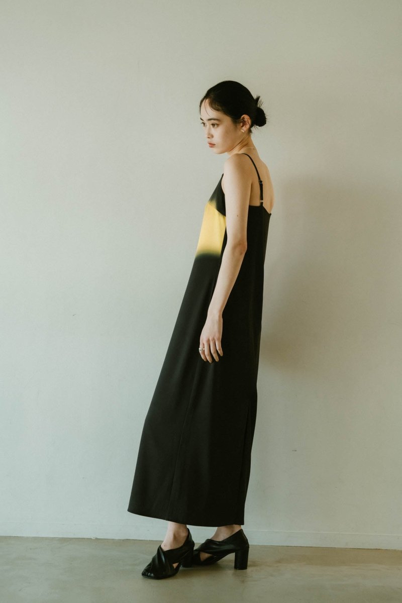 flower print satin dress/black - KNUTH MARF