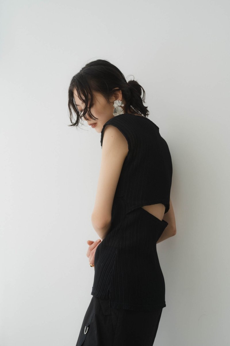 french sleeve ribbed tops/2color - KNUTH MARF