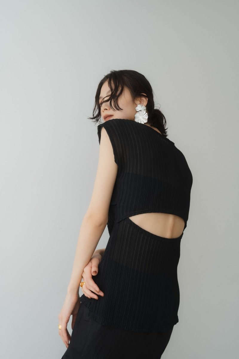 french sleeve ribbed tops/2color - KNUTH MARF