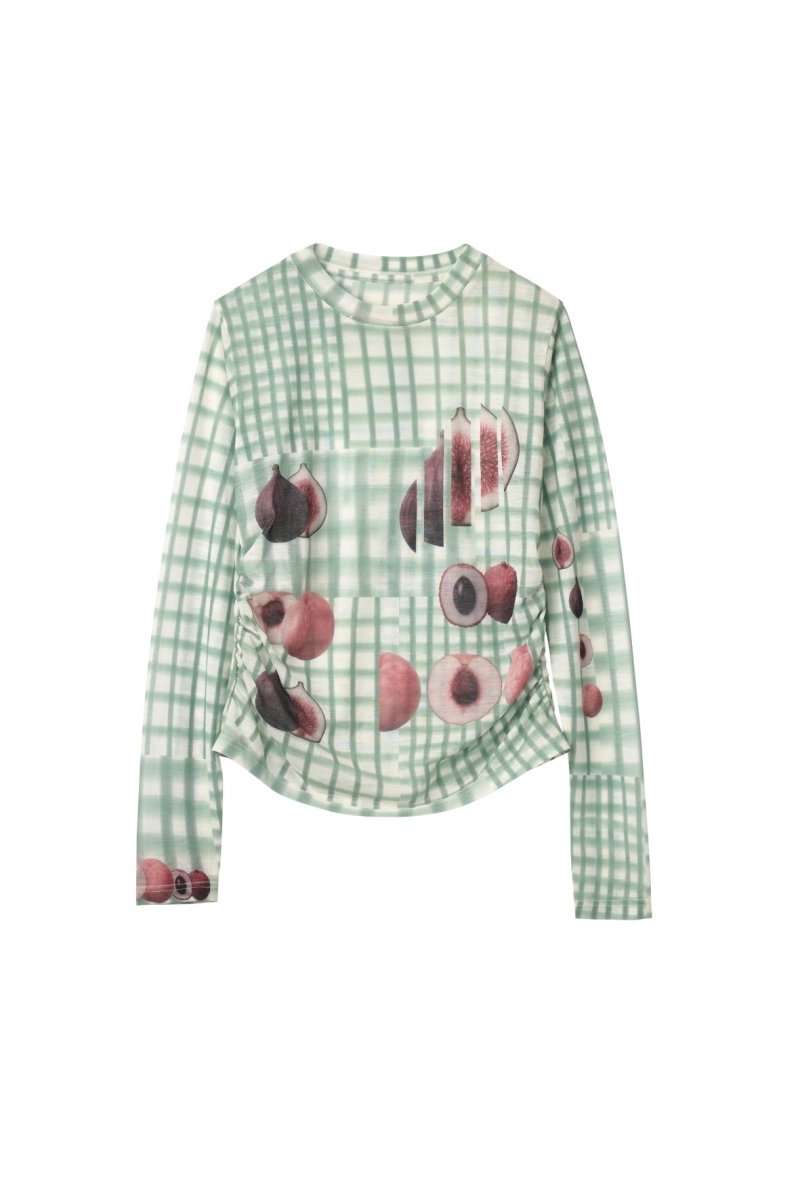 トップス Knuth Marf fruit-check print knit fruit-check print knit/green | KNUTH MARF