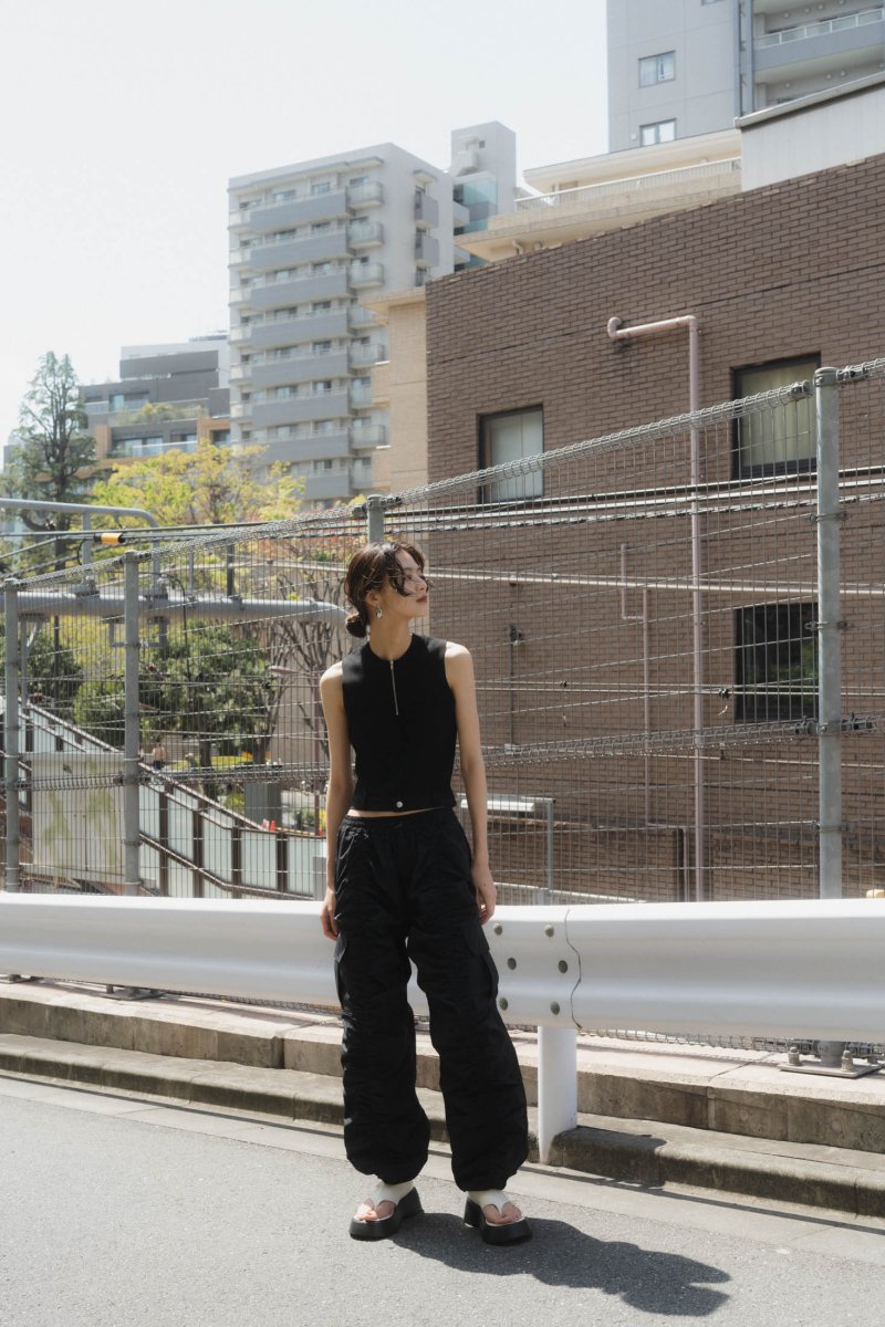 half zip knit tank top/2color - KNUTH MARF