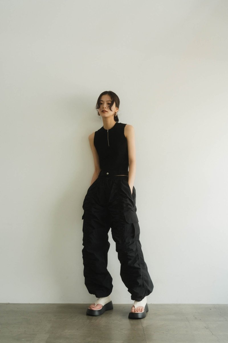 half zip knit tank top/2color - KNUTH MARF