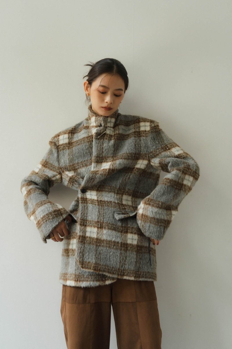 - high - end - 2way jacket outer(unisex)/graycheck - KNUTH MARF