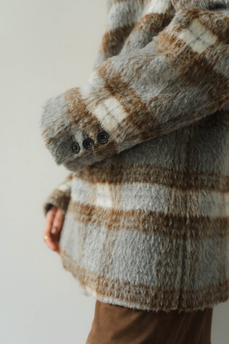 - high - end - 2way jacket outer(unisex)/graycheck - KNUTH MARF