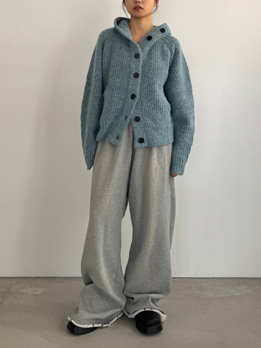 hooded cardigan knit/blue - KNUTH MARF