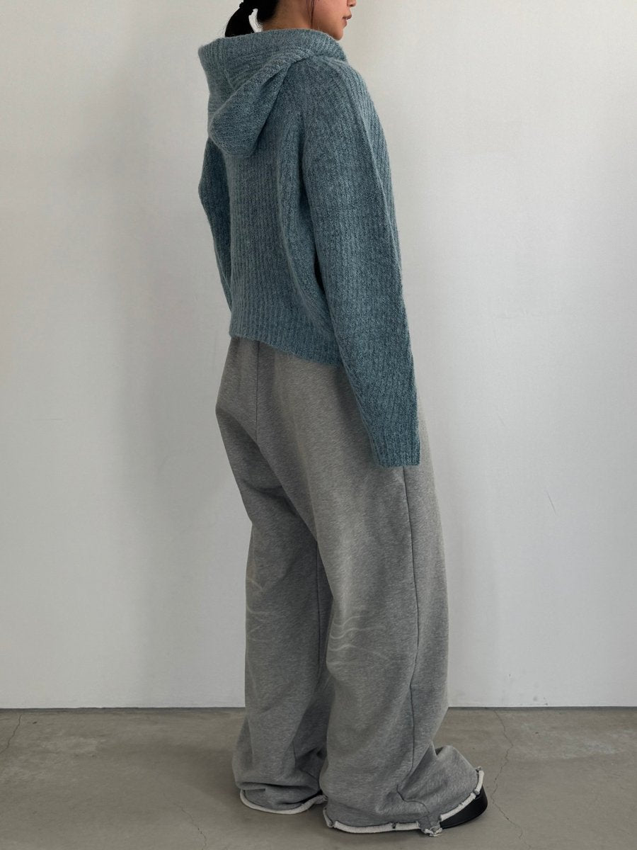hooded cardigan knit/blue - KNUTH MARF
