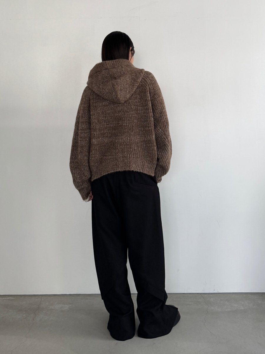hooded cardigan knit/brown - KNUTH MARF